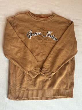 Sean John Boys Tan Cotton Crewneck Sweater Size Small S (8/10)